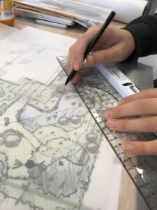 Das Bild zeigt wie eine naturnahe Fachplanung entsteht.