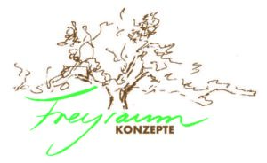 Logo der Fachplanung Freyraumkonzepte in braun und grün, eine Skizze von einem Baum